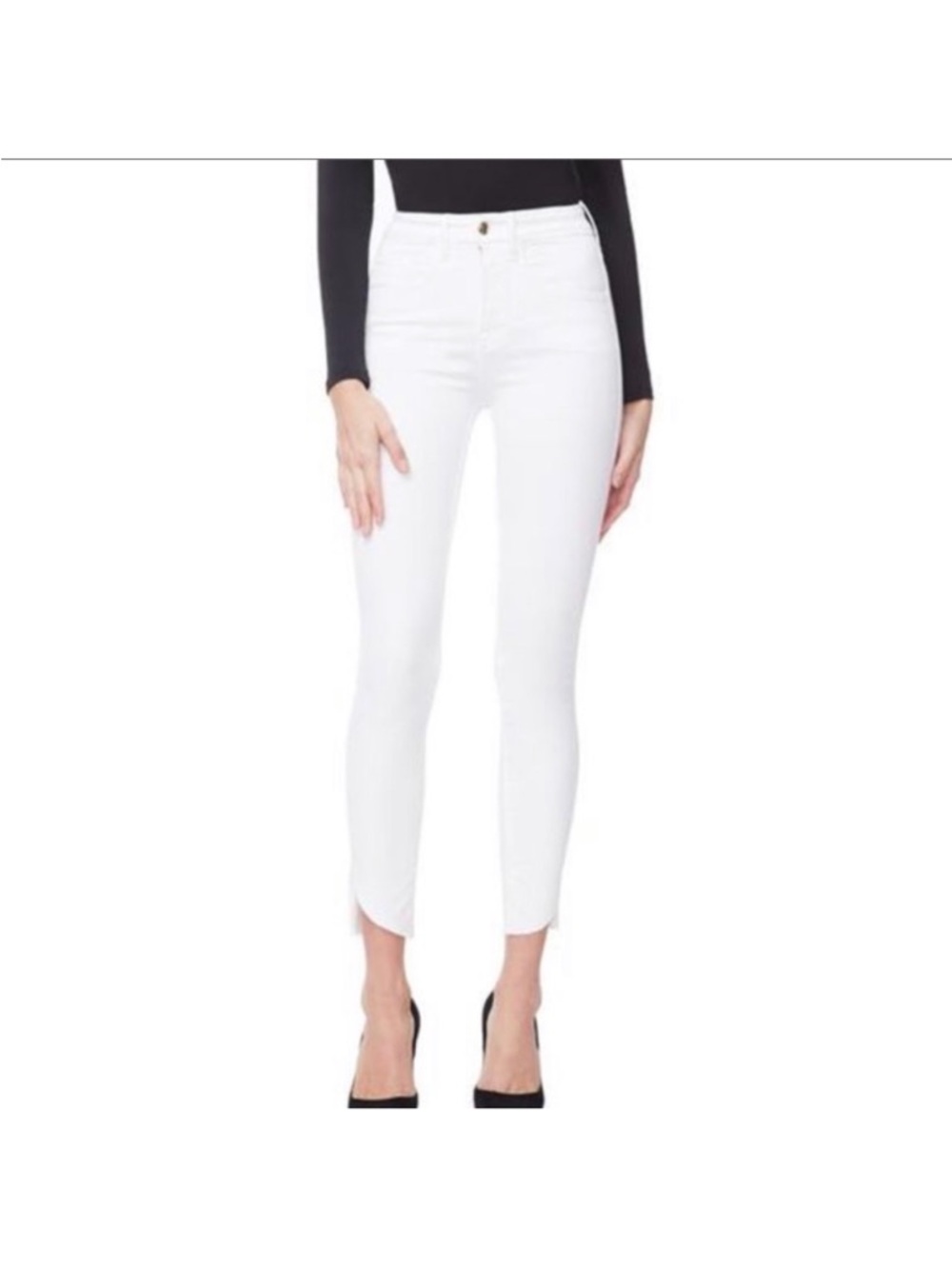 Good American Good Legs Crop White Jeans Size 6/28